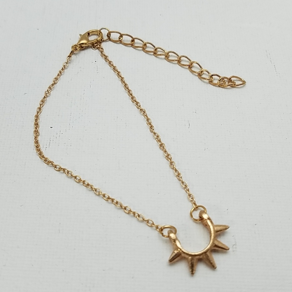 Gold Tone Ankle Or Wrist Bracelet 8" + 2" extender